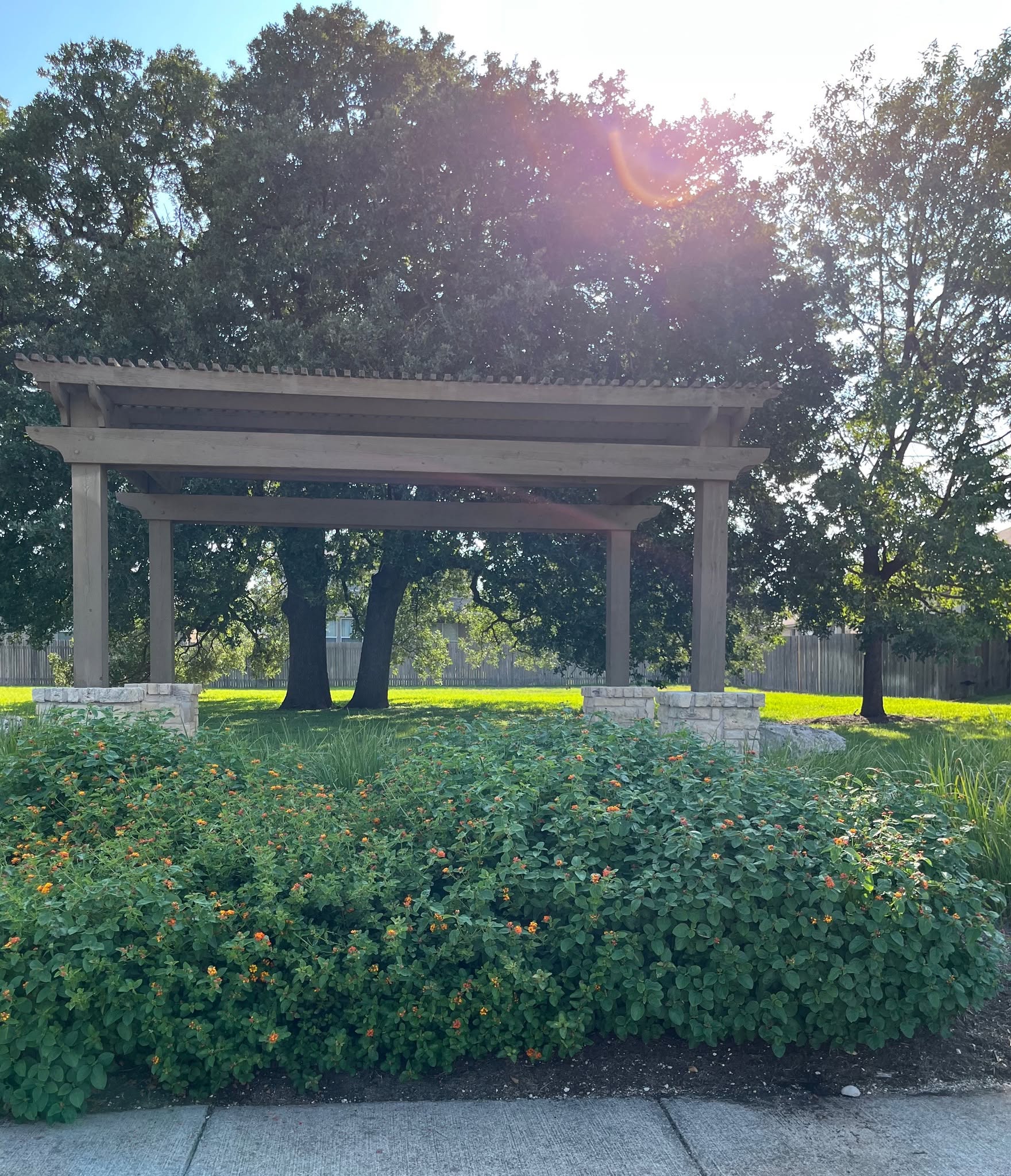 Avery Ranch pergola and park